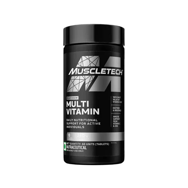 MuscleTech Platinum Multivitamin | 60 Tablets | 18 Vitamins & Minerals + Amino Support | Boost Strength, Energy & Recovery