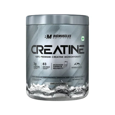 Big Muscles Creatine Powder | 257g / 102g | Strength, Power & Muscle Growth | Flavours: Unflavoured, Green Apple, Mango Martini, Sex On The Beach, Blueberry