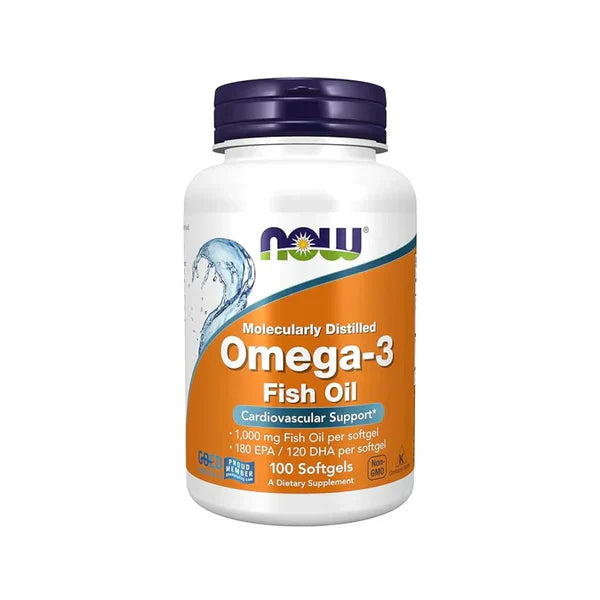 NOW Omega-3 Fish Oil | 1000mg Softgels with 180mg EPA & 120mg DHA | Heart, Brain & Joint Health Support | Mercury-Free