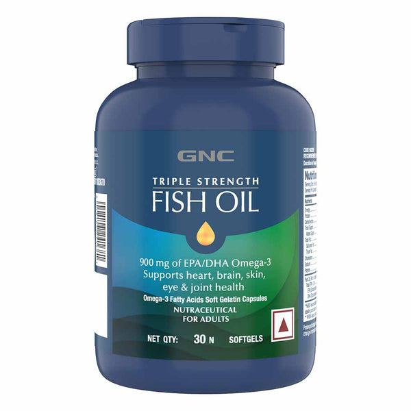 GNC Triple Strength Fish Oil | 1000mg EPA + DHA | Supports Heart, Brain & Joint Health | 30 / 60 / 120 / 240 Softgels