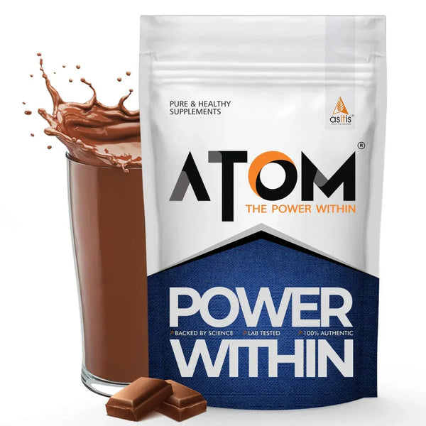 AS-IT-IS Nutrition ATOM Weight Gainer | 1kg | High-Calorie Muscle Builder with Protein & Carbs | Boosts Mass, Energy & Recovery | Flavours: Double Rich Chocolate, Kesar Elaichi